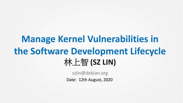 Manage kernel vulnerabilities in the software development lifecycle