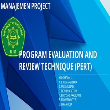 managemen project program evaluation and review | PPTX