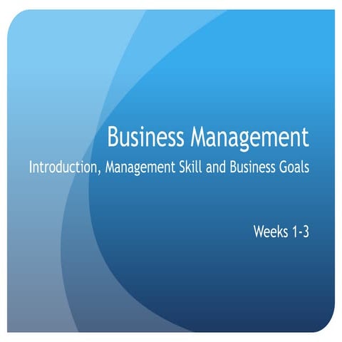 Management - week 1-3