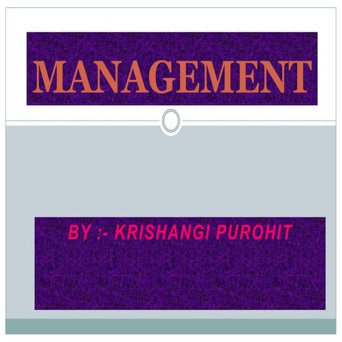 Basic Management for beginner of management 