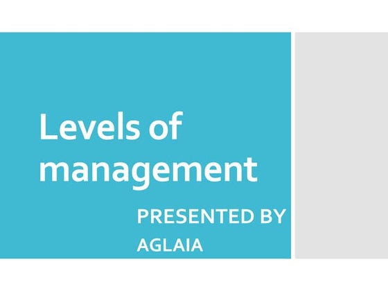 Levels of management | PPTX