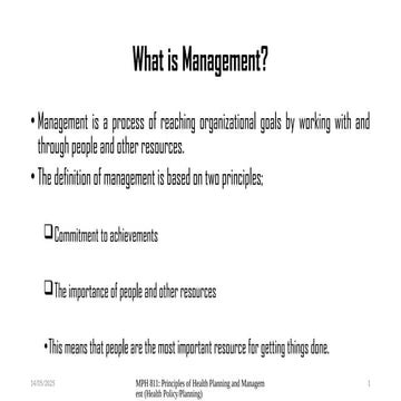 health Management for public health students | PPTX