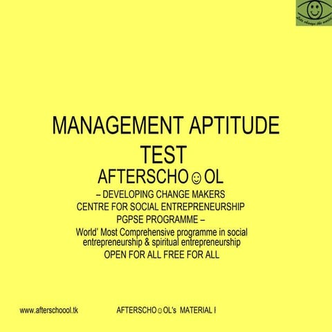 Management Aptitude Test 14  Nov