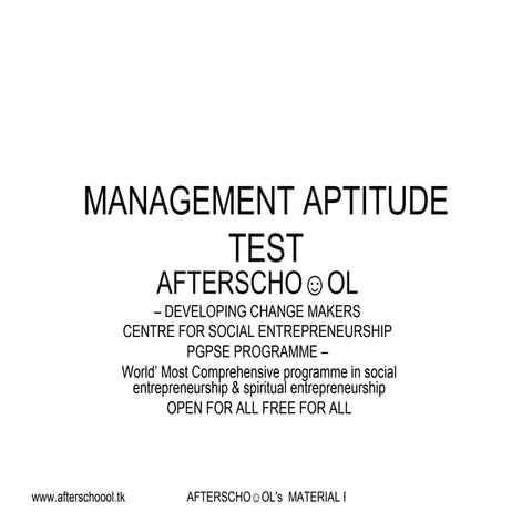 Management Aptitude Test 23  October Ii