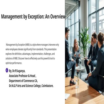 Management by Exception- Advantages, Challenges