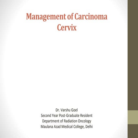 Management of carcinoma cervix