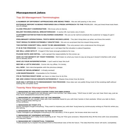 Management jokes | PDF