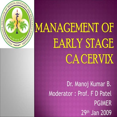 Management Of Early Stage Ca Cervix [Autosaved]