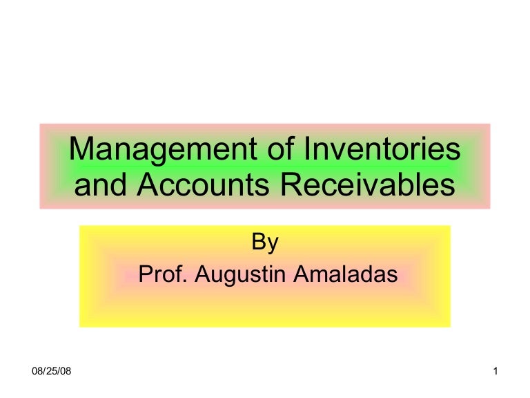 Management Of Inventories And Accounts Receivables Units 14 And 15