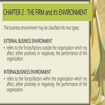 Chapter 2 - the Firm and its Environment