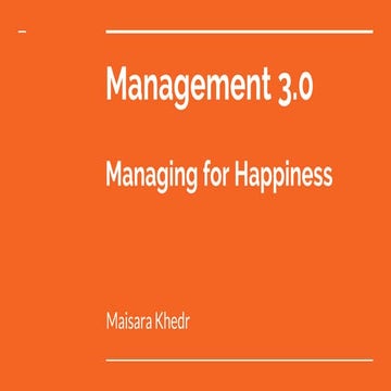 Managing for Happiness