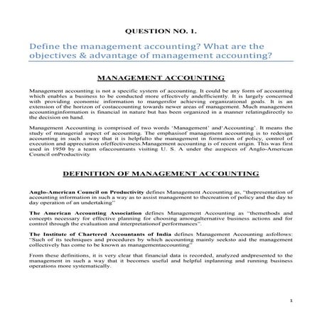 Management accounting