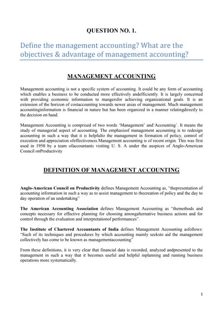 INTRODUCTION TO MANAGEMENT ACCOUNTING | PPTX