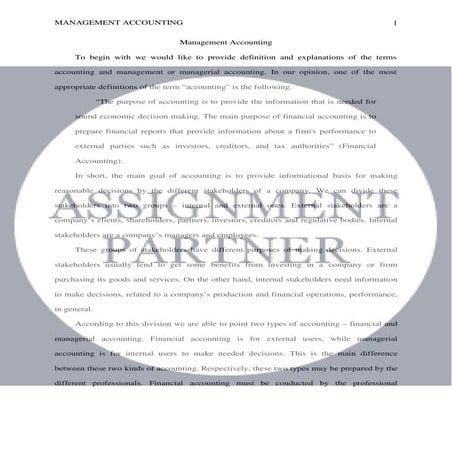 Management accounting