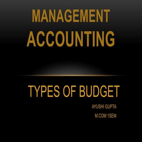 Management accounting TYPES OF BUDGET