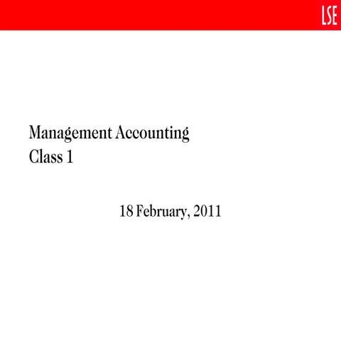 Management accounting, class 1 | PPT