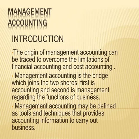 Management accounting introduction