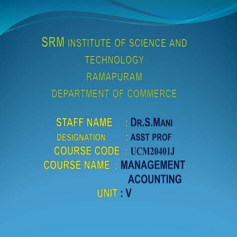 Management Accounting Unit V.ppt
