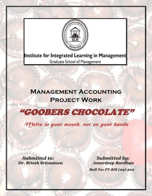 Cost sheet of a chocolate company a...