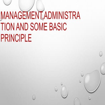 Management,administration and some basic principle