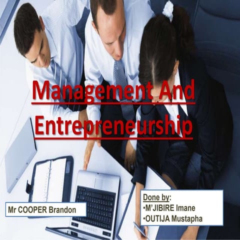 Management and entrepreneurship