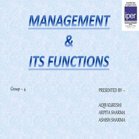 Management and its functions