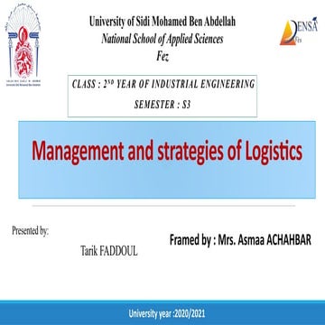 Management and strategies of Logistics.pptx