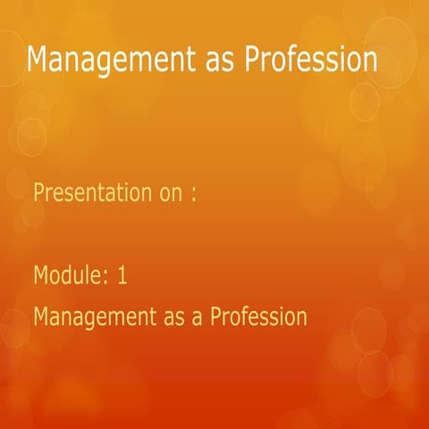 Management as profession