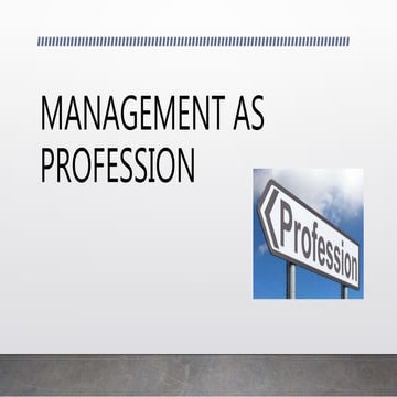 Management as profession