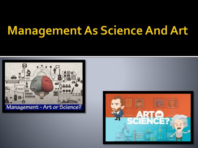 Management as Science and Art