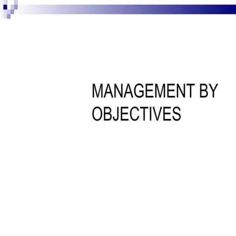 Management by objectives