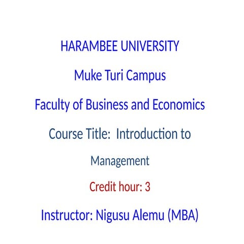 Management cours of two years one semister