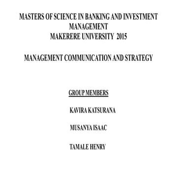 Management communication &amp; strategy