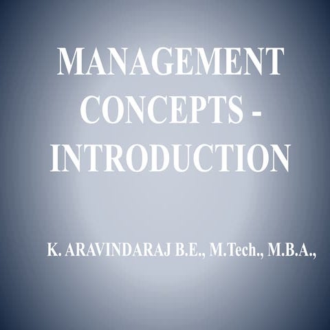 Management concepts   introduction