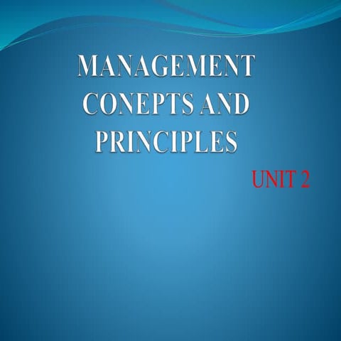 Management conepts and principles