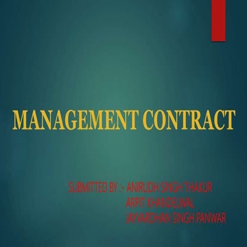Management contract..