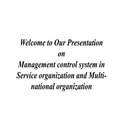 Management control system in service and multinational organization