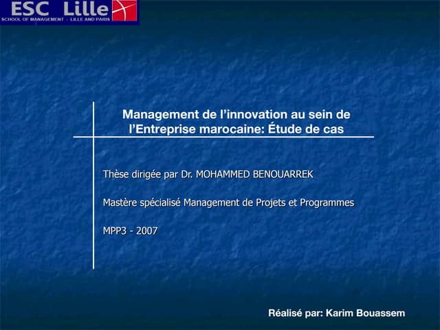 Management de l'innovation par kari...