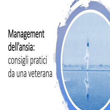 Management dell'ansia: consigli pratici da una veterana - PUG Romagna 09/2020