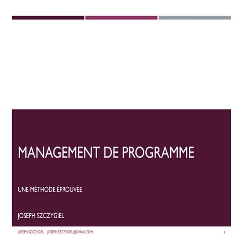 Management de programme