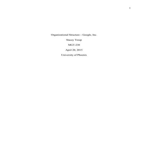 Management Excellence - Google