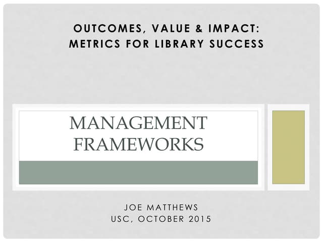 Management Frameworks 