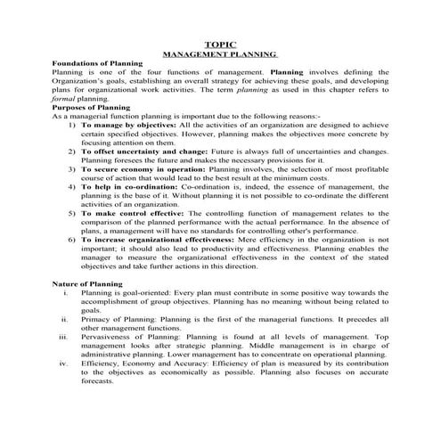 Management functions