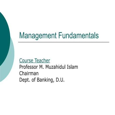 Management fundamentals 