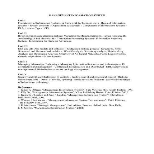 Management information system