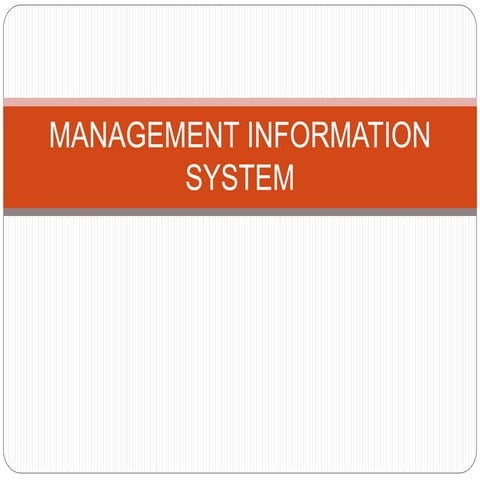 Management information system (MIS)