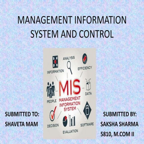 Management information system and control
