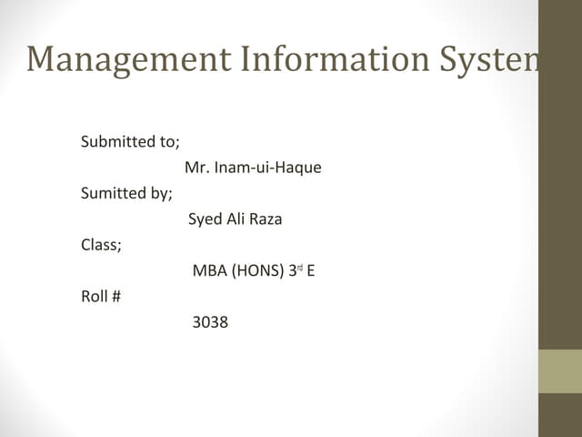 Management information system (an overview)