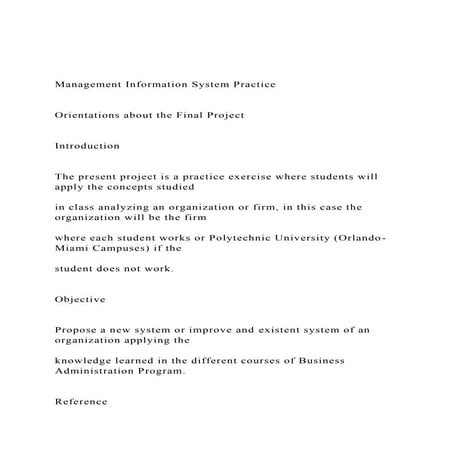 Management Information System Practice Orientations abou.docx