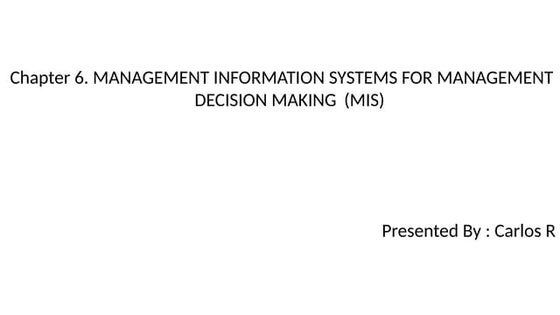 Management Information System PPT | PPTX | Operating Systems | Computer ...